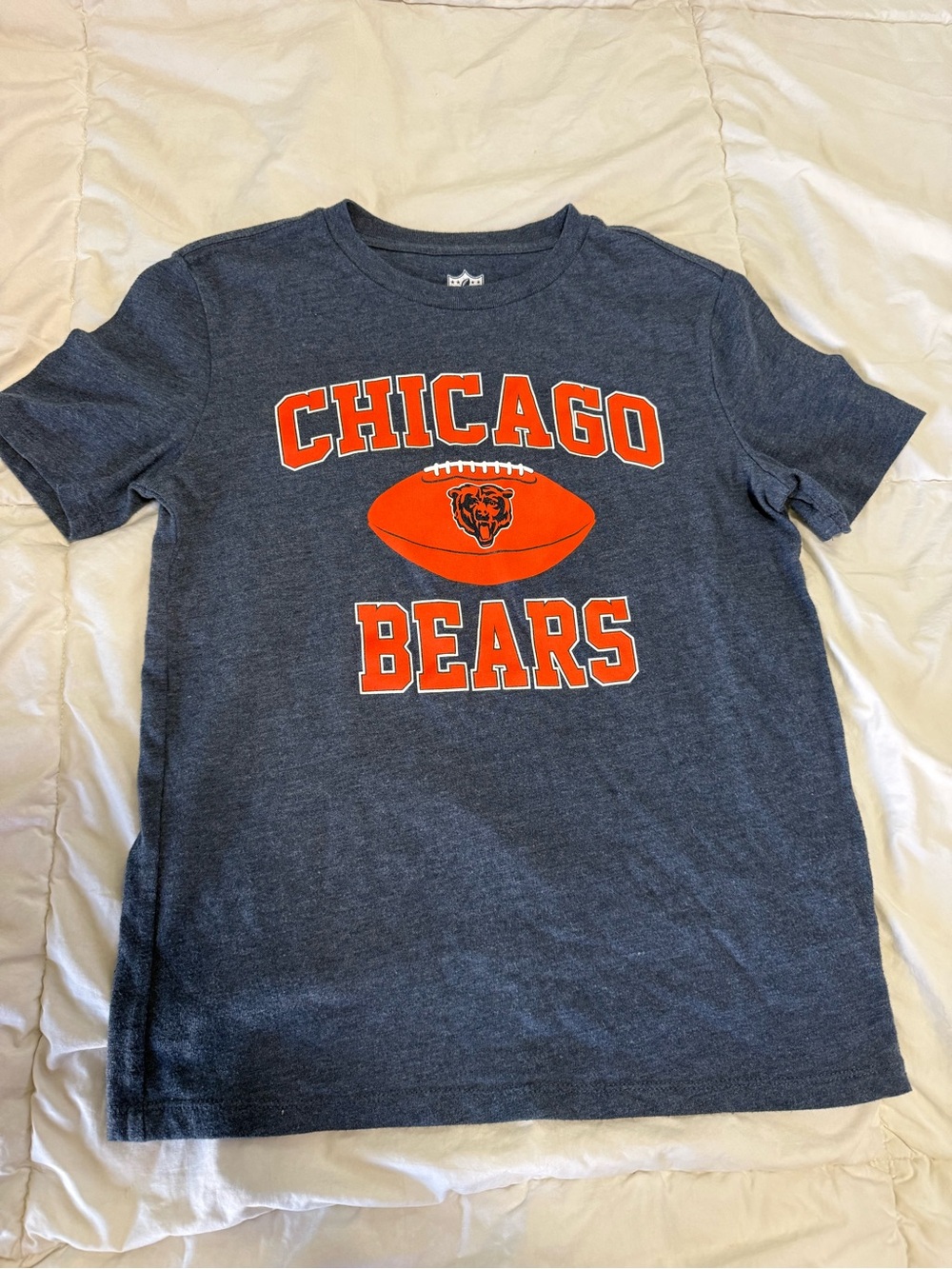 NFL Chicago Bears Youth Navy Tee with Orange Graphic